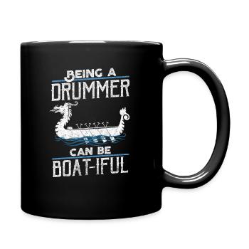 Viking Nordic Dragon Boat - Full Colour Mug - black - Right
