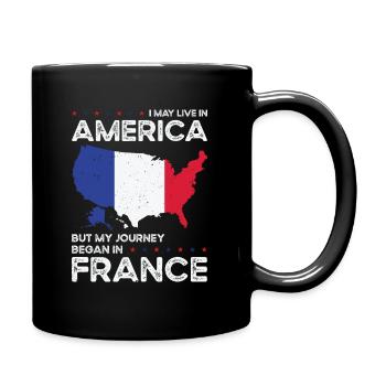 Born French France American USA Citizenship - Full Colour Mug - black - Right