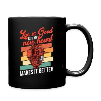 Herztransplantationsüberlebende Und Nach - Mug uni - noir - Droite