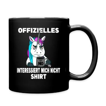 Einhorn offizielles interessiert mich nicht - Tasse einfarbig - Schwarz - Rechts