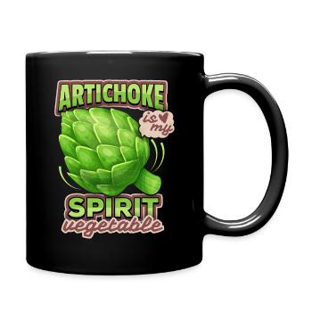 Artichoke illustration, funny saying - Full Colour Mug - black - Right