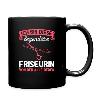 Friseur Salon Haarstylistin Friseurin Geschenkidee - Tasse einfarbig - Schwarz - Rechts