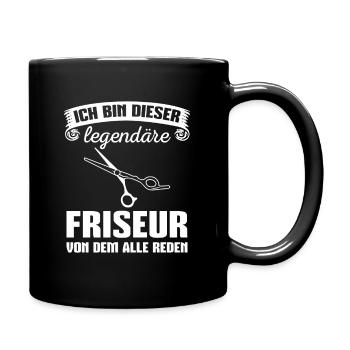 Frisör Friseurschere Haarstylist Friseur Geschenk - Tasse einfarbig - Schwarz - Rechts