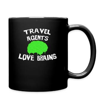 Reisebüros lieben Brains Halloween - Tasse einfarbig - Schwarz - Rechts