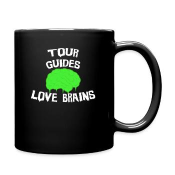 Reiseleiter lieben Gehirne - Tasse einfarbig - Schwarz - Rechts