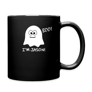 Buhruf! Ich bin Jason Halloween - Tasse einfarbig - Schwarz - Rechts