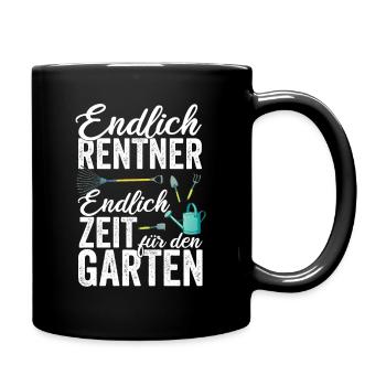 Endlich Rentner - Endlich Zeit für den Garten Gärt - Tasse einfarbig - Schwarz - Rechts