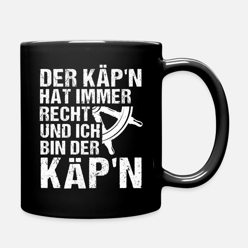 Befehl Steuerbord Meer Maritim Schiffskapitän Kapi - Tasse einfarbig - Schwarz