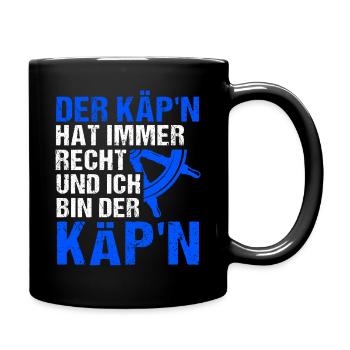 Steuer Hafen Kapitän Schiffskapitän Meer lustiger - Tasse einfarbig - Schwarz - Rechts