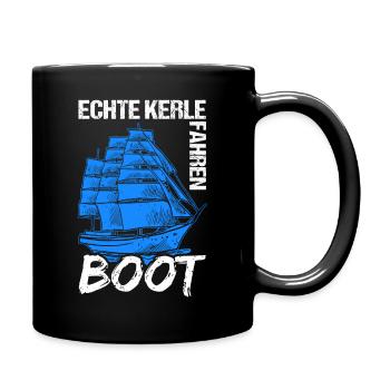 Segelboot Bootsliebhaber Segelschiff Segeln Segels - Tasse einfarbig - Schwarz - Rechts