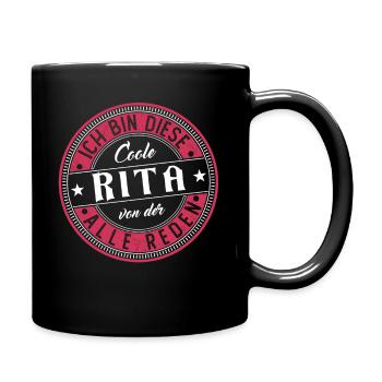 Rita Geschenkidee Geschenk Geburtstag - Tasse einfarbig - Schwarz - Rechts