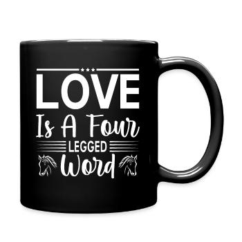 Love is a four legged Word - Full Colour Mug - black - Right
