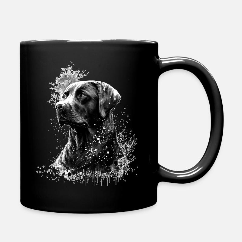 Labrador Dog Head - Full Colour Mug - black