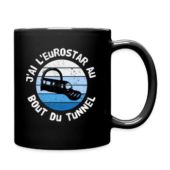 J'ai l'eurostar au bout du tunnel expression caca - Mug uni - noir - Droite