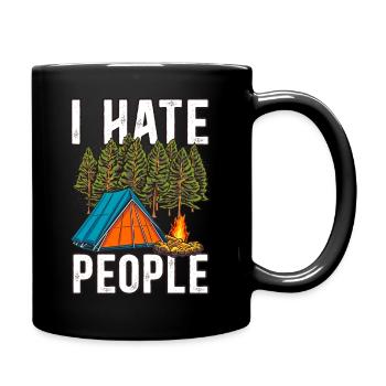 I hate people camping - Full Colour Mug - black - Right