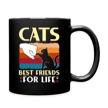 Cats Best Friends For Life - Full Colour Mug - black - Right