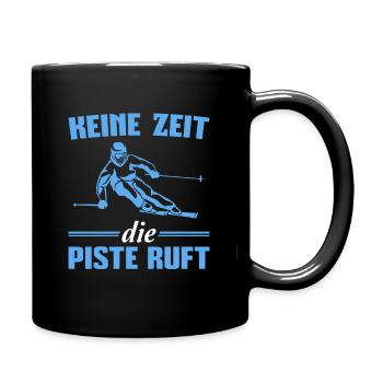 Wintersport Skipiste Skifahren Wintersportler - Tasse einfarbig - Schwarz - Rechts