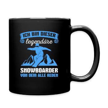 Wintersport Snowboard Berge Skifahren Snowboarder - Tasse einfarbig - Schwarz - Rechts
