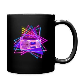 Fun disco retro vintage stereo radio 70's 80's - Full Colour Mug - black - Right