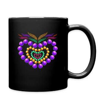 Purple, Yellow Golden And Green Beads Heart For - Tasse einfarbig - Schwarz - Rechts