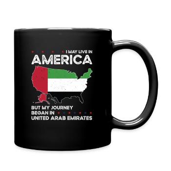 Born Emirati United Arab Emirates American USA - Full Colour Mug - black - Right