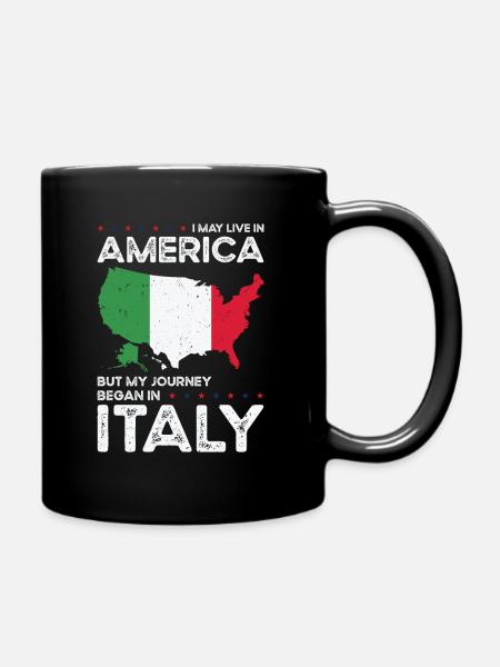 Geboren in Italien Italien Amerikaner USA - Tasse einfarbig - Schwarz