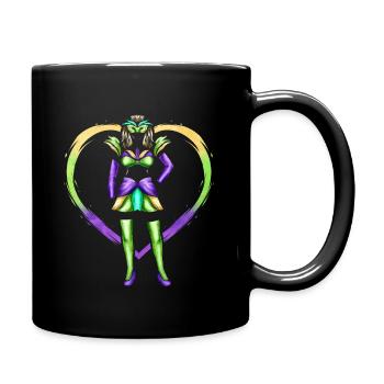 Costume de femme avec masque pour Mardi Gras - Mug uni - noir - Droite