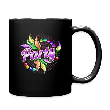 Party, Beads And Feathers For Mardi Gras - Tasse einfarbig - Schwarz - Rechts