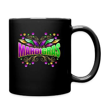 Lettering With Beads And Feathers For Mardi Gras - Tasse einfarbig - Schwarz - Rechts