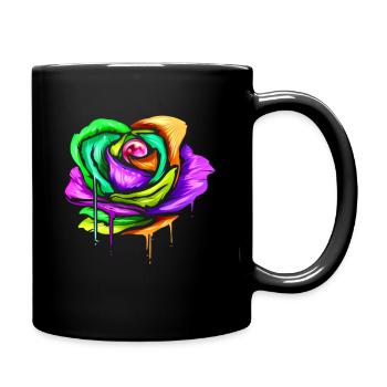 Painted And Colored Rose For Mardi Gras - Full Colour Mug - black - Right