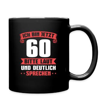 60er Papa 60. Geburtstag Geschenk - Tasse einfarbig - Schwarz - Rechts