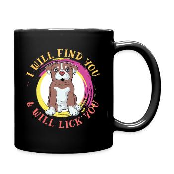 cute dog pooch funny saying sayings - Full Colour Mug - black - Right
