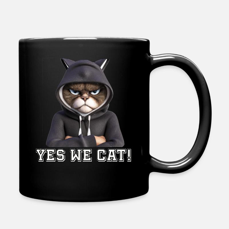 Chat à l’air maléfique, drôle Oui nous Chat - Mug uni - noir