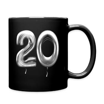 20. Geburtstag Ballons Geburtstagsballons 20 Jahre - Tasse einfarbig - Schwarz - Rechts