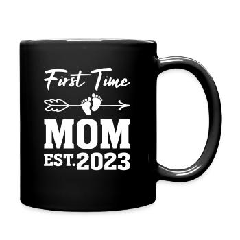 Zum ersten Mal Mama Schwangerschaft Shirt Bald Mama 2023 - Tasse einfarbig - Schwarz - Rechts