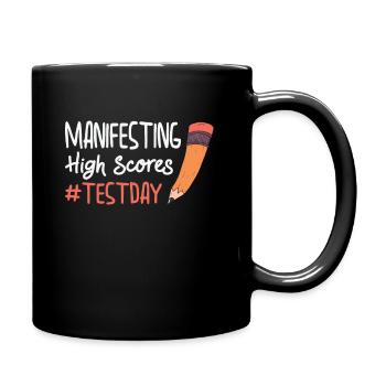 Test Day Manifesting for Students Testing - Full Colour Mug - black - Right