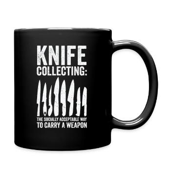 Messersammler Messer Sammeln - Tasse einfarbig - Schwarz - Rechts