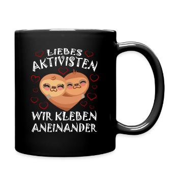 Liebes Aktivisten Valentin Valentinstag - Tasse einfarbig - Schwarz - Rechts
