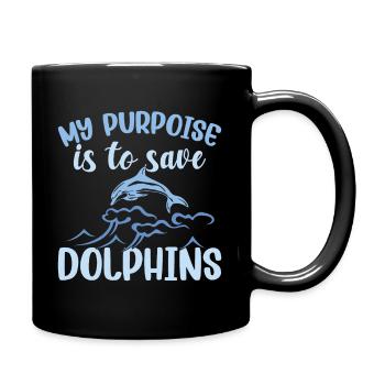Delfin Delfine - Tasse einfarbig - Schwarz - Rechts