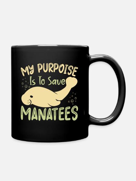 Au fond de moi, je suis un lamantin - Mug uni - noir