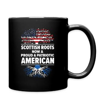 Born Scottish Scotland American USA Citizenship - Full Colour Mug - black - Right