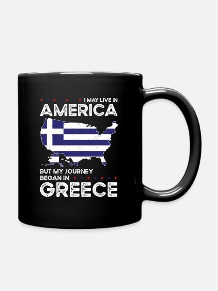 Geboren in Griechenland Griechenland Amerikanisch - Tasse einfarbig - Schwarz