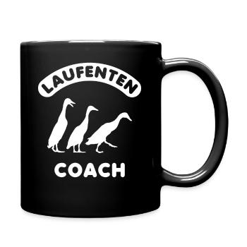 Laufenten indische Laufente Flaschenente Ente - Tasse einfarbig - Schwarz - Rechts
