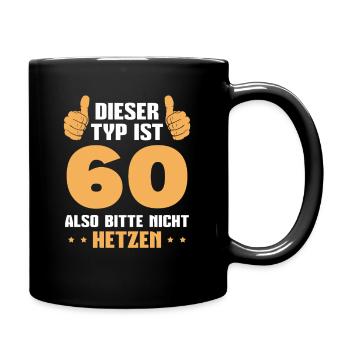 60 Jahre alt 60er Papa 60. Geburtstag Geschenkidee - Tasse einfarbig - Schwarz - Rechts