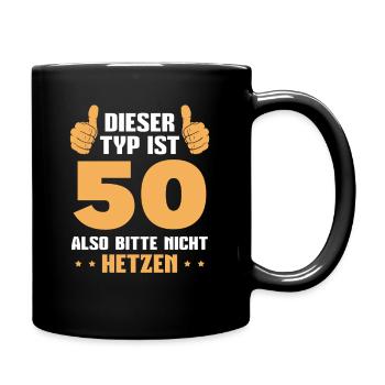 50 Jahre alt 50er Papa 50. Geburtstag Geschenkidee - Tasse einfarbig - Schwarz - Rechts