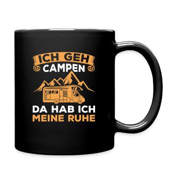 Campen Wohnmobil Camping Campingplatz Camper - Tasse einfarbig - Schwarz - Rechts