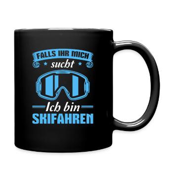 Skifahren Spruch Wintersport Skibrille Skifahrer - Tasse einfarbig - Schwarz - Rechts