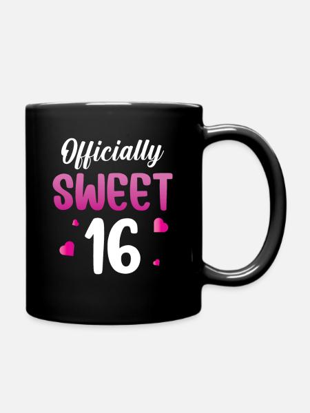 Officially Sweet 16 - Tasse einfarbig - Schwarz