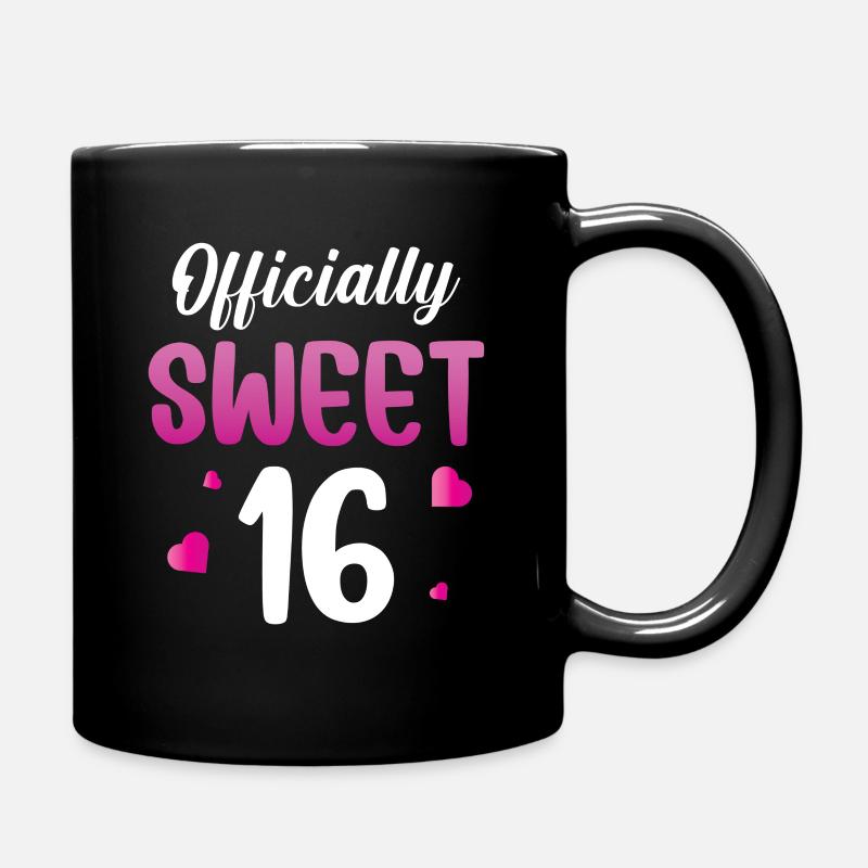 Officially Sweet 16 - Tasse einfarbig - Schwarz