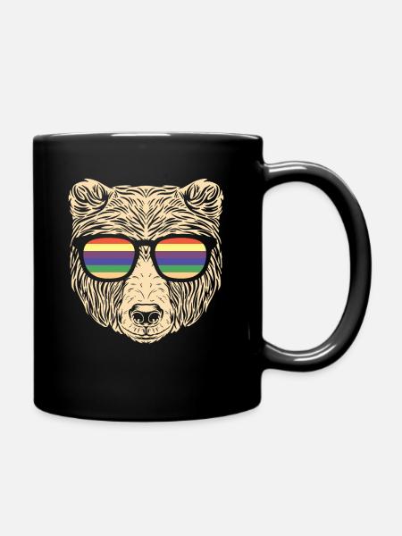 Gay Bear With Sunglasses - Full Colour Mug - black